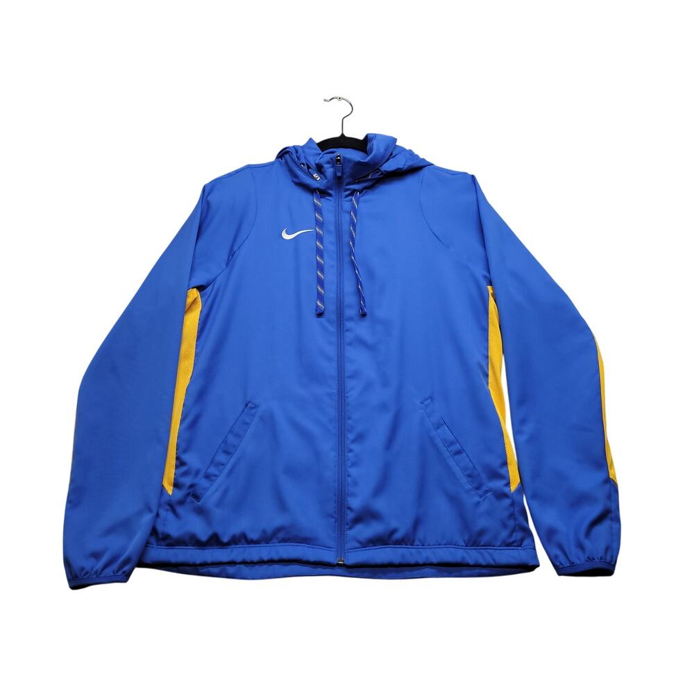 Nike Dri-FIT Women’s Medium Blue Yellow Full Zip Hooded Track Jacket